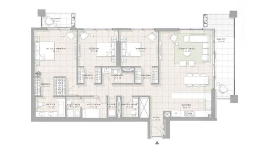 Appartement de 1 chambre à Bluewaters, UAE No. 102 № 3