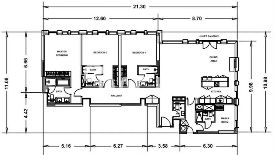 Квартира с 3 спальнями в Bluewaters Residences, Bluewaters, Дубай, ОАЭ №122 № 28